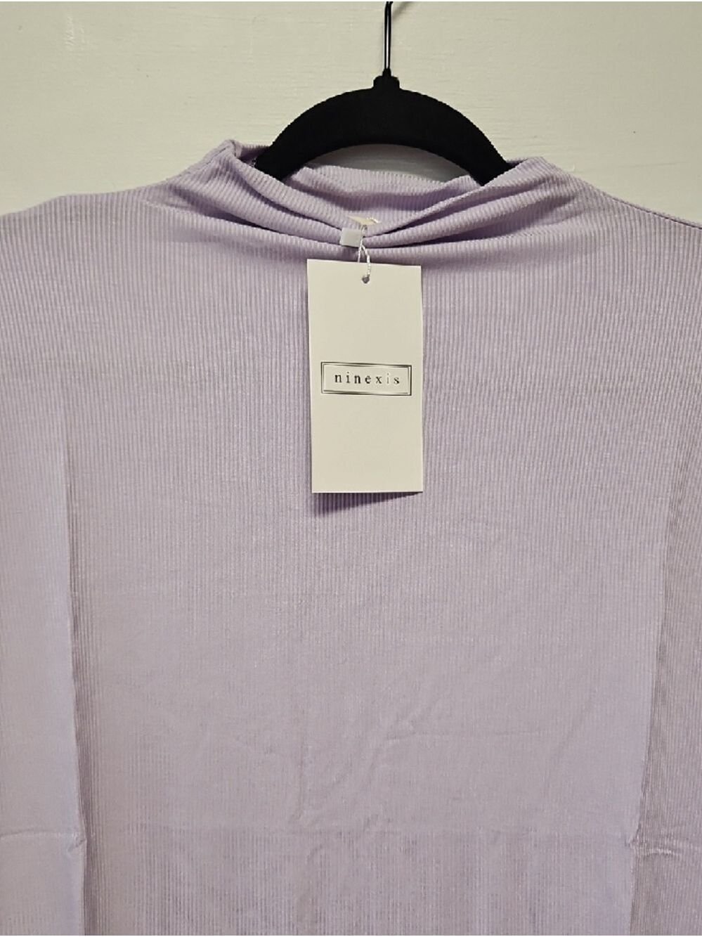 Women's Lilac Ribbed Mock-Neck Sleeveless Top - Picture 8 of 10